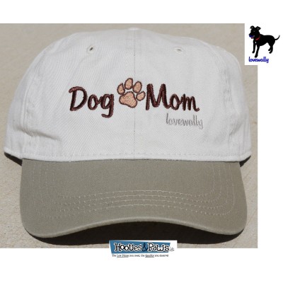 Dog Mom Pet Lover Hat Embroidered Baseball Hat LoveWally Cap Adjustable Tan  eb-35186643